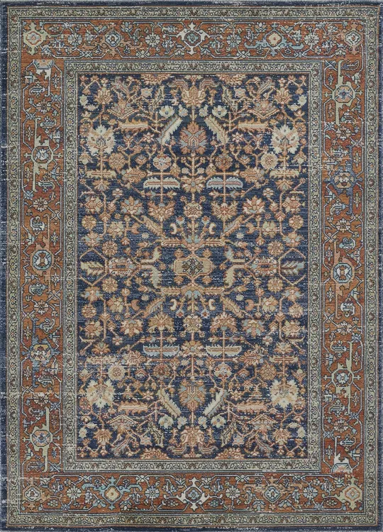 Momeni Lillihan LIH-1 Navy Area Rug 9&3x22 x 11&10x22