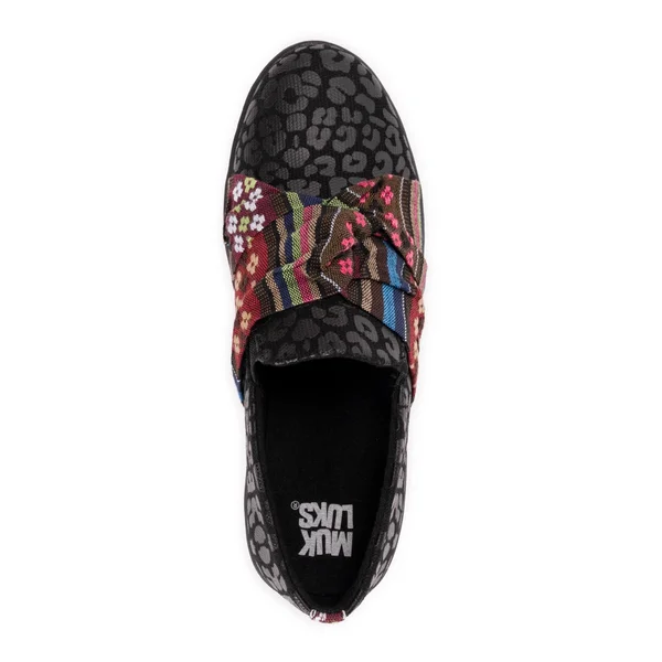 Muk Luks Boardwalk Stepping Out 7 Women's Black-Leopard