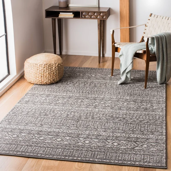 Safavieh Tulum Rug Collection TUL263F - Dark Grey, Ivory - 6&-7x22 x 6&-7x22 Round
