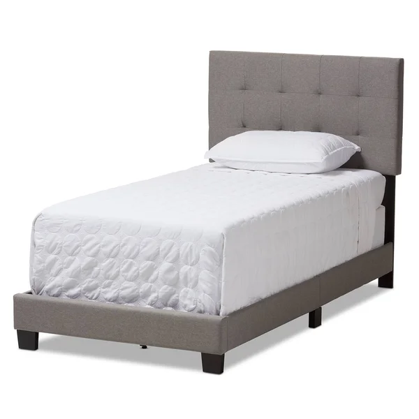 Baxton Studio Brookfield Fabric Twin Bed, Grey