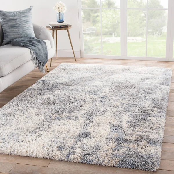 Porch & den Paladin Abstract Grey/ Blue Area Rug - 8&10x22 x 11&9x22