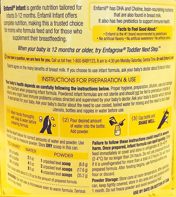 Enfamil Infant Formula - Baby Formula Powder, 21.1 oz Can, Case of 4