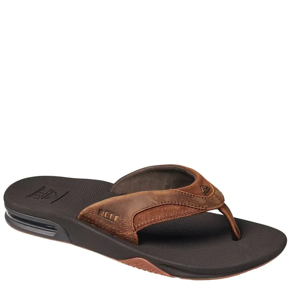Reef Men's Leather Fanning Dark Brown - 8