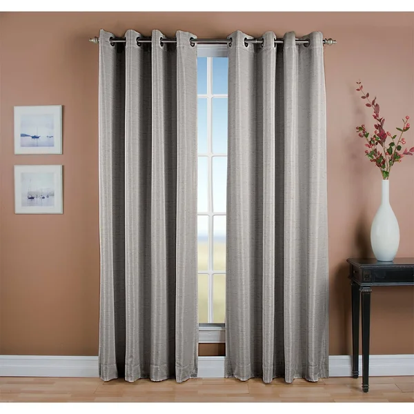 Grasscloth Lined Grommet Curtain Panel