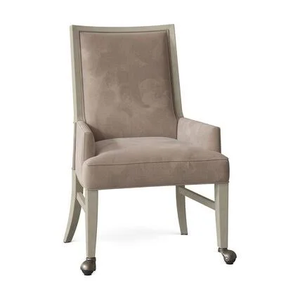 Avilla Upholstered King Louis Back Arm Chair Fairfield Chair Body Fabric: 9953 Blush - Frame Color: Espresso
