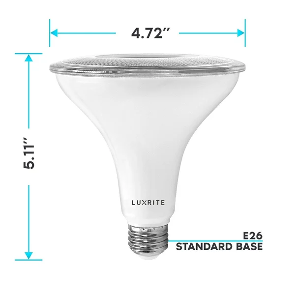 Luxrite 12 Pack LED PAR38 Flood Light Bulb 1250 Lumens 15W Dimmable Wet Rated E26 Base UL Listed - 2700K (warm White)