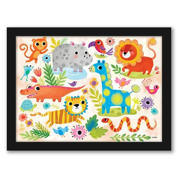 Americanflat Safari Wall Art, Multicolor, 19x25