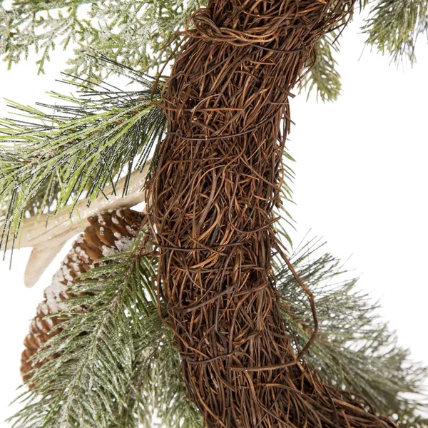 Glitzhome 24x22D Flocked Pinecone Antler Wreath