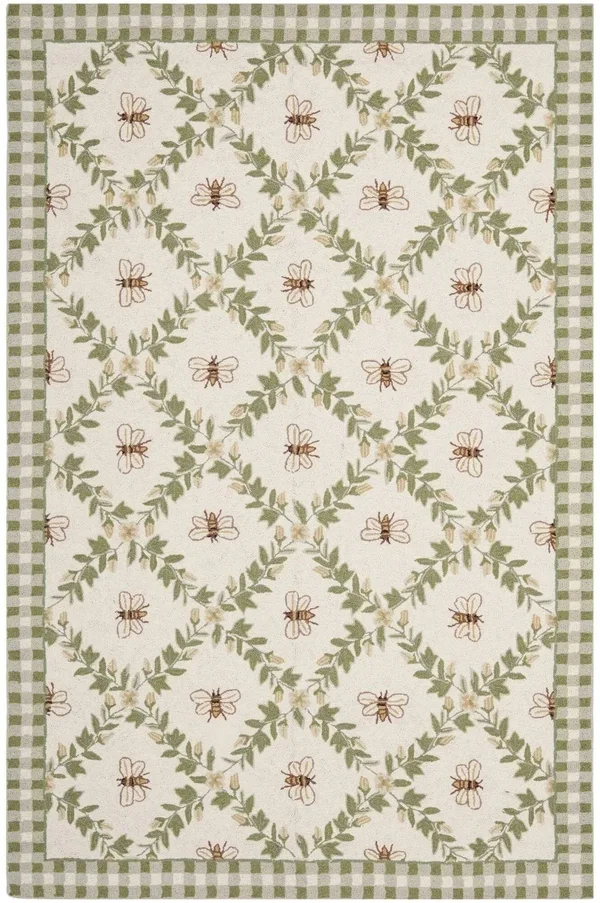 Safavieh Chelsea HK55A 3&9x22 x 5&9x22 Ivory, Green Area Rug