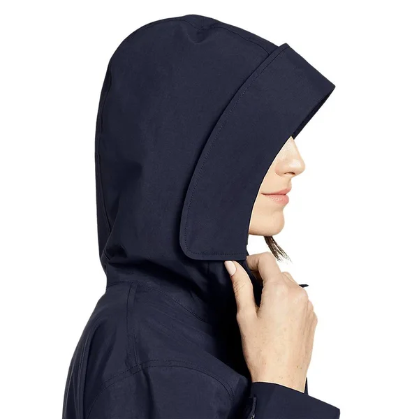 Eddie Bauer Women's Port Townsend Trench Coat Rain Jacket - Blue - XL