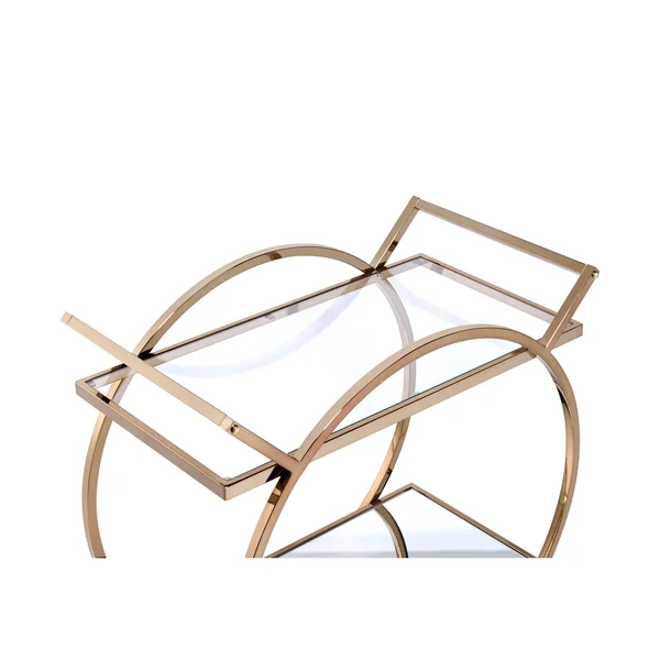 Acme Traverse Serving Cart - Champagne & Mirrored