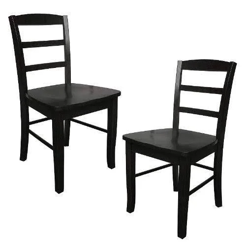 International Concepts Madrid Ladderback Chair-Color: Java, Quantity: Set of 2, Brown