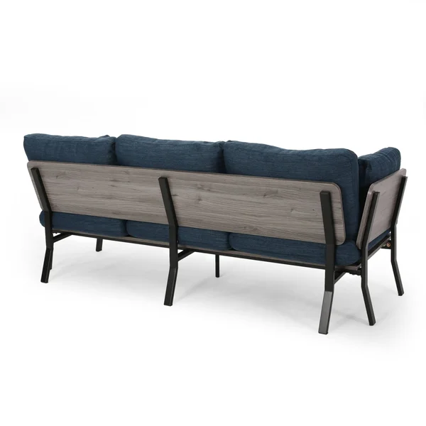 Christopher Knight Home Abigail Mid-Century Modern 3 Seater Wood Frame Sofa, Charcoal, Gray, Black