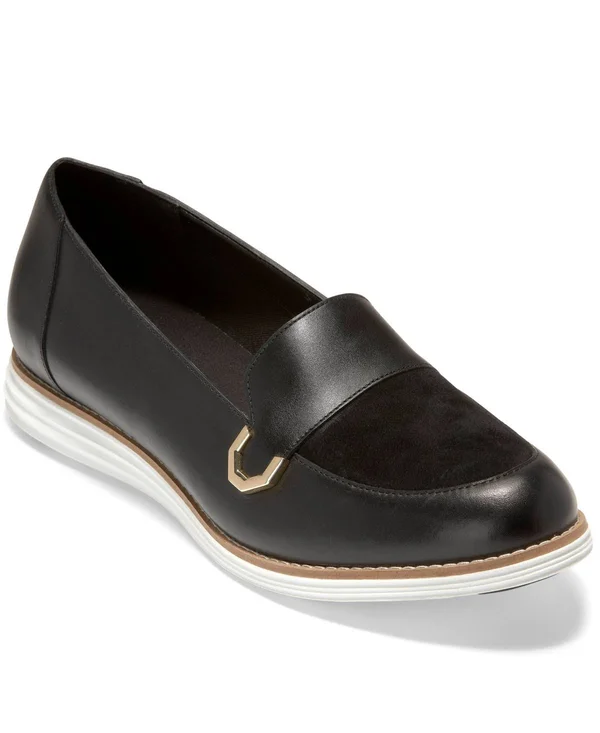 Cole Haan OriginalGrand C Buckle Women's Leather Loafers - Size: 7, Black