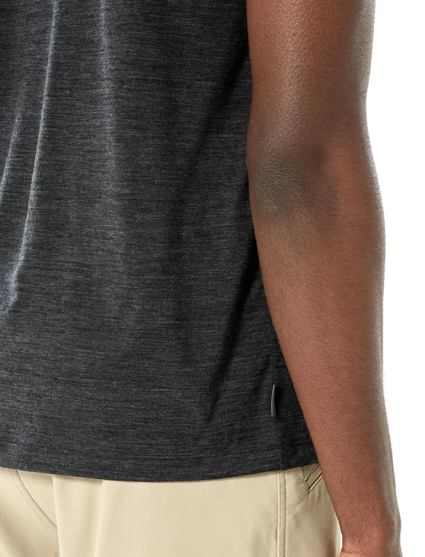 Icebreaker Men's Ravyn SS V Neck Top - Large - Jet Heather