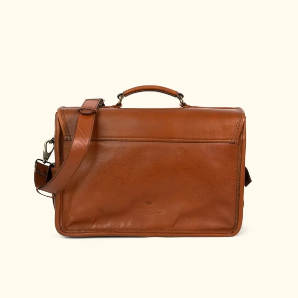 Roosevelt Buffalo Leather Briefcase Bag - Amber