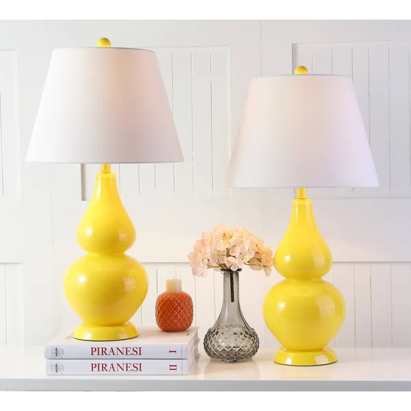Safavieh Cybil Double Gourd Table Lamp (Set of 2) Yellow