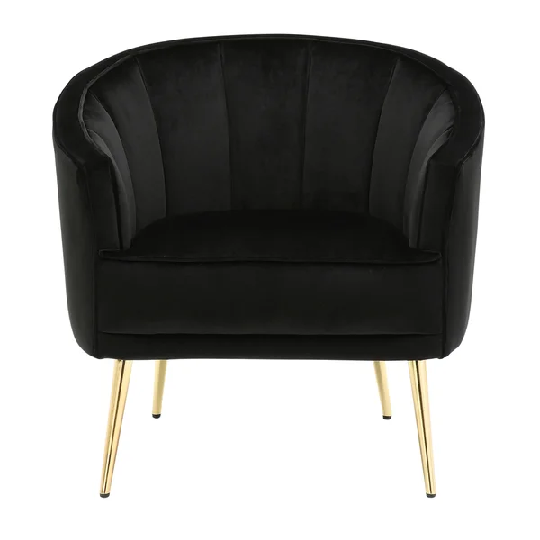 Silver Orchid Randolf Velvet Accent Chair - Black