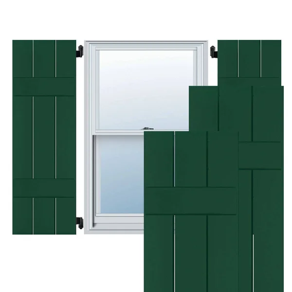 Noralco Industries, Inc. RWB12X077CGP 12x22W x 77x22H Exterior Three Board (2 Batten) Real Wood Pine Board-n-Batten Shutters (Pe