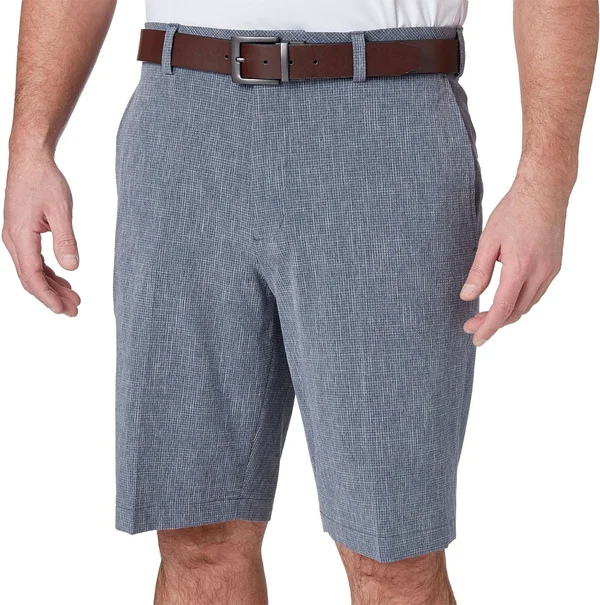 Walter Hagen Men's 11 Majors Textured Grid Golf Shorts - Size 34, Blue