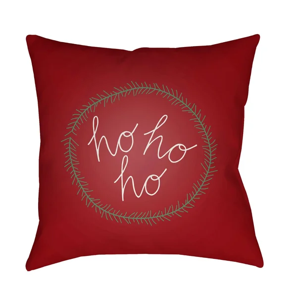 20x22 Red and White HO HO HO Printed Square Throw Pillow Cover