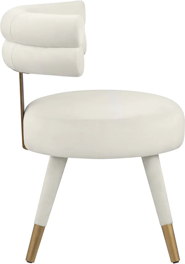 Meridian Furniture Fitzroy Cream Velvet Dining Chair (Set of 2)