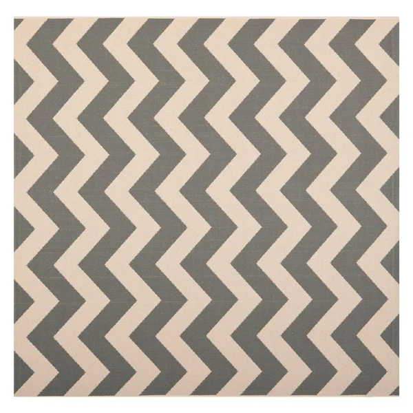 Safavieh Courtyard Grey & Beige 4& x 4& Square Indoor/Outdoor Rug