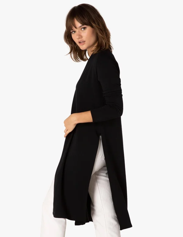 Beyond Yoga High Slits Long Duster Black - S