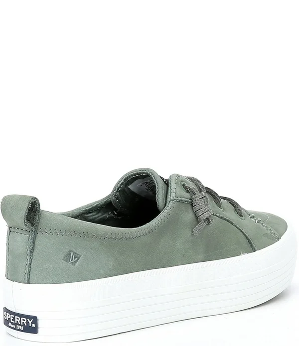 Women's Sperry Crest Vibe Platform Leather Sneaker Sage - Size 9M