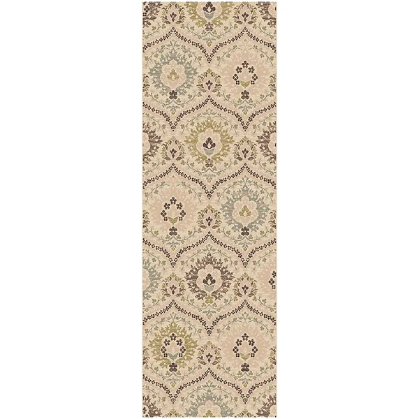 Miranda Haus Oriental Floral Damask Polypropylene Indoor Area Rug - 2&6x22 x 10& - Multi-Colored