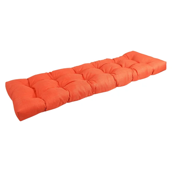 Blazing Needles 60-Inch by 19-inch Tufted Solid Outdoor Spun Polyester Loveseat Cushion Orange-Color