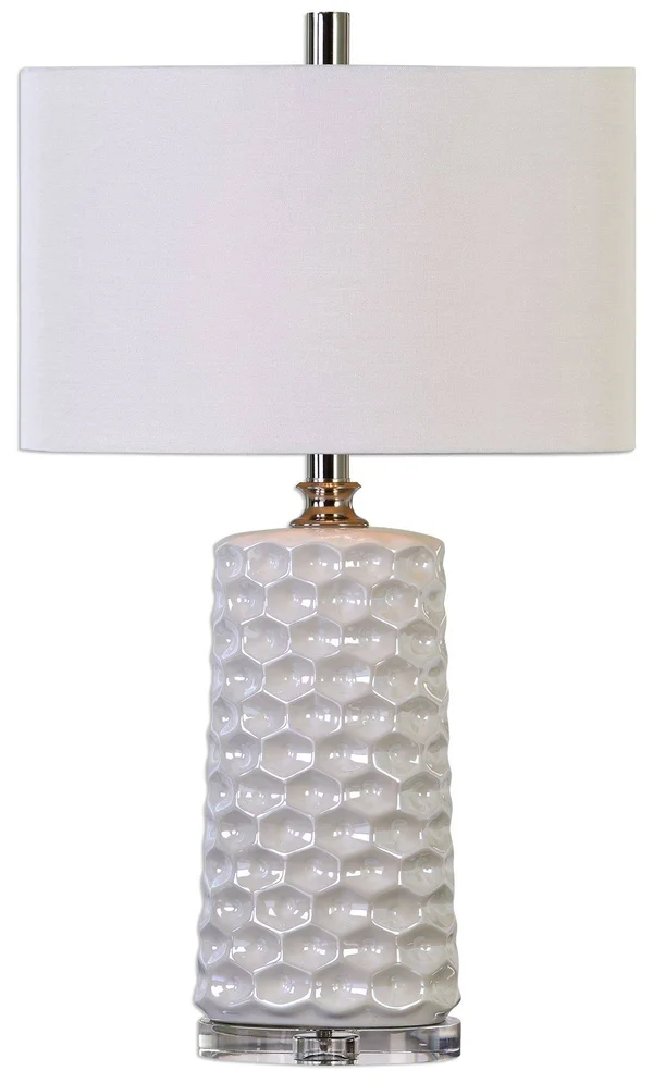 Uttermost Sesia Honeycomb Table Lamp, White
