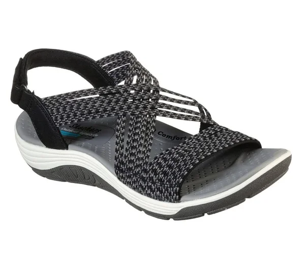 Skechers Womens Reggae Cup Oh - Snap! Sandals - Black - Size 6