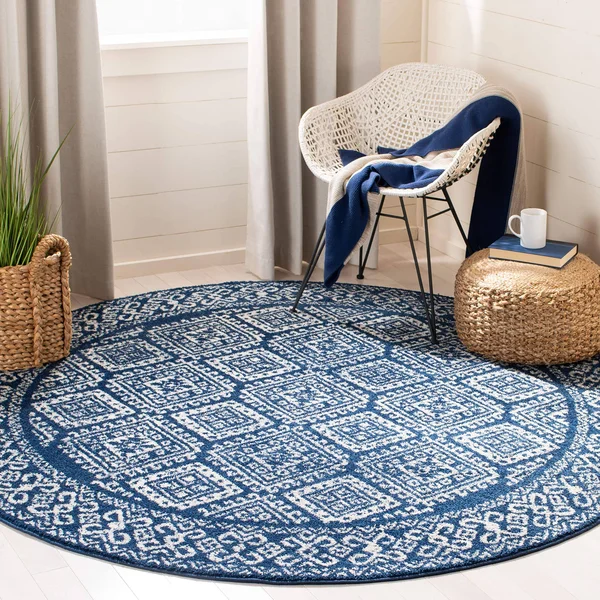 Safavieh Clearance Tulum TUL264N Navy Rug - 6&7x22x6&7x22 - Round