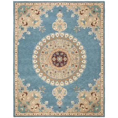 Astoria Grand Clavene Hand-Tufted Wool Blue/Yellow Area Rug, Size: Rectangle 8' x 10'