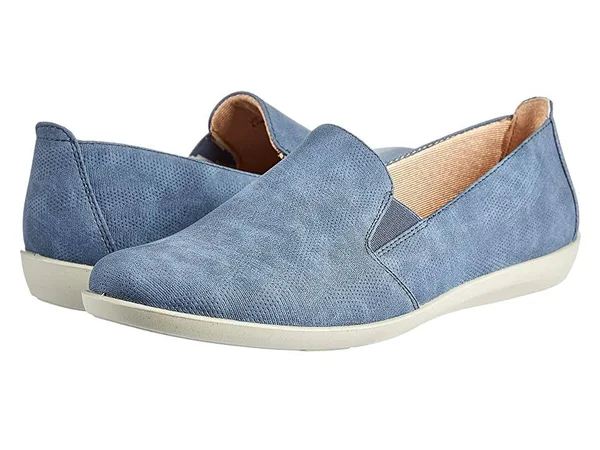 LifeStride Women's Neon Slip On, Navy Microsuede