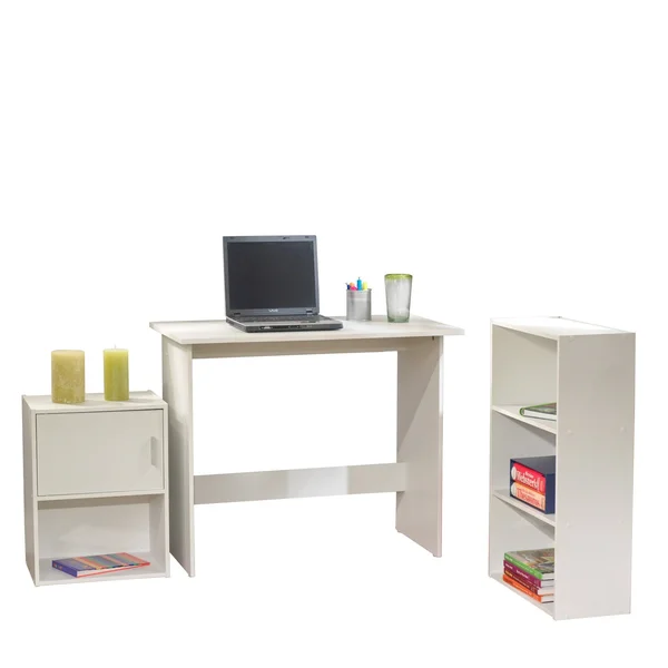 TMS 3 Piece Soho Study Set, White, 29.5" x 35.4" x 19.6"