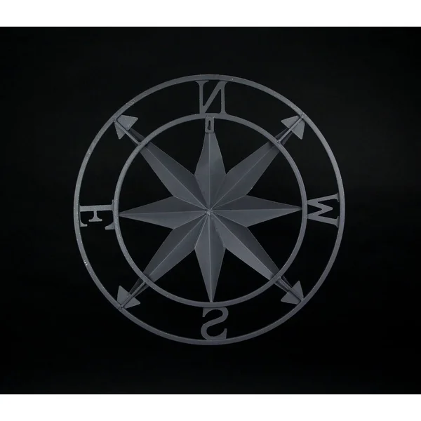 Galvanized Zinc Finish Compass Rose Wall Hanging 20.5 inch Diameter