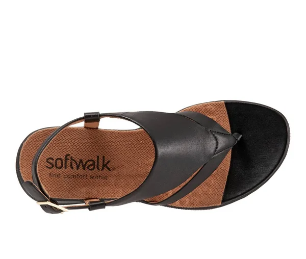 Women's SoftWalk Temara Sandal, Size 6.5 W - Black