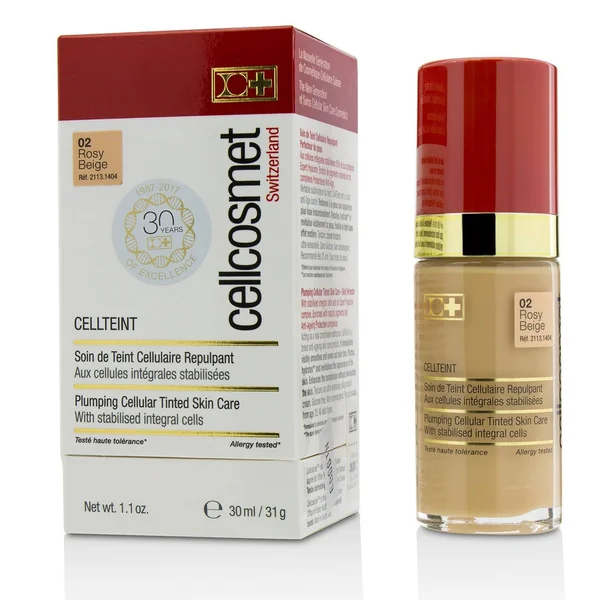 Cellcosmet CellTeint Plumping Cellular Tinted Skincare #02 Rosy Beige 30ml/1.1oz