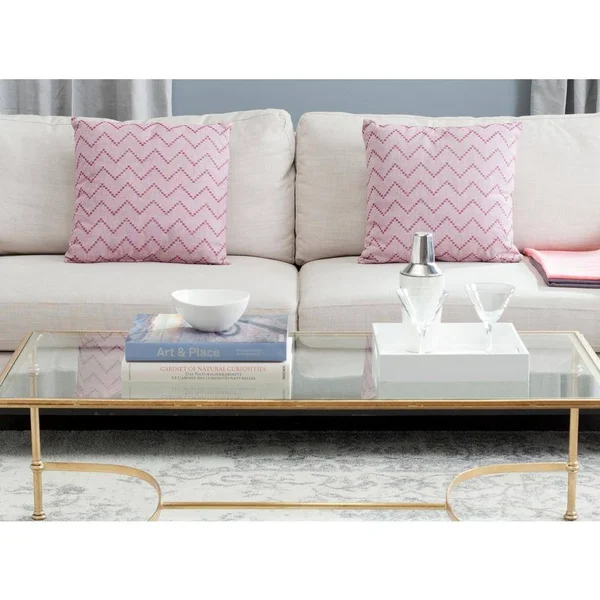 Safavieh Zig Zag Pillow Set of 2 - Rose - 22x22 x 22x22