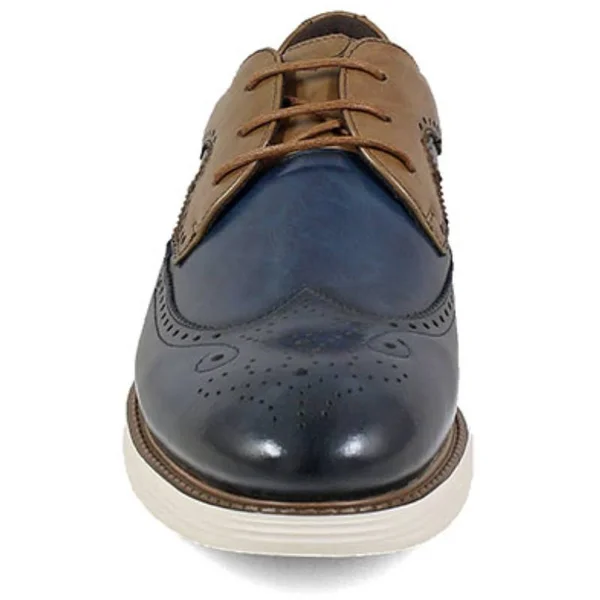 Stacy Adams Men's Regent Wingtip Oxford - Ink Blue & Tan