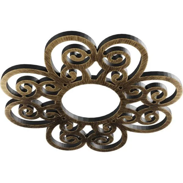 Ekena Millwork CMPP26COABS 26x22OD x 8 7/8x22ID x 3/4x22P Cohen Architectural Grade PVC Pierced Ceiling Medallion, Antiqued Bras
