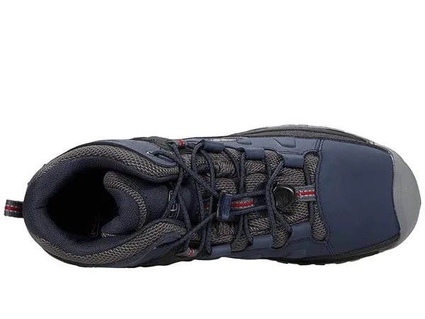 Keen Youth Targhee Mid Waterproof Shoe - 4 - Blue Nights, Red Carpet