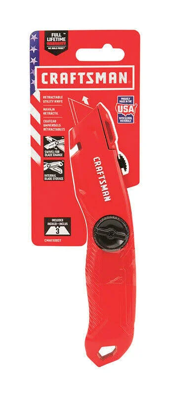 [Case of 6] Craftsman 9.6 in. Retractable Utility Knife Red