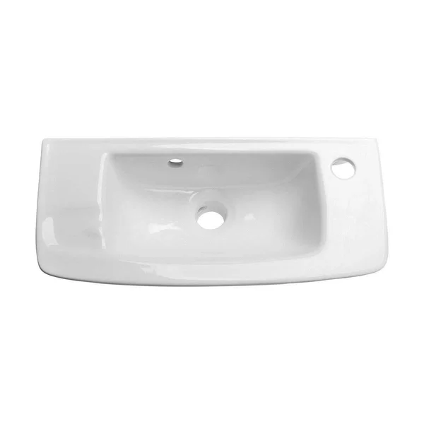 Small Bathroom Wall Mount Sink with Overflow - White