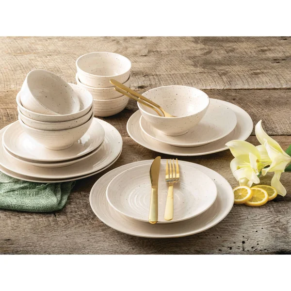 Sango Dinnerware Set, 16 Piece, Siterra White