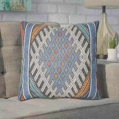 Bungalow Rose Burcham Indoor/Outdoor Throw Pillow - Size: 26 inch x 26 inch, Blue