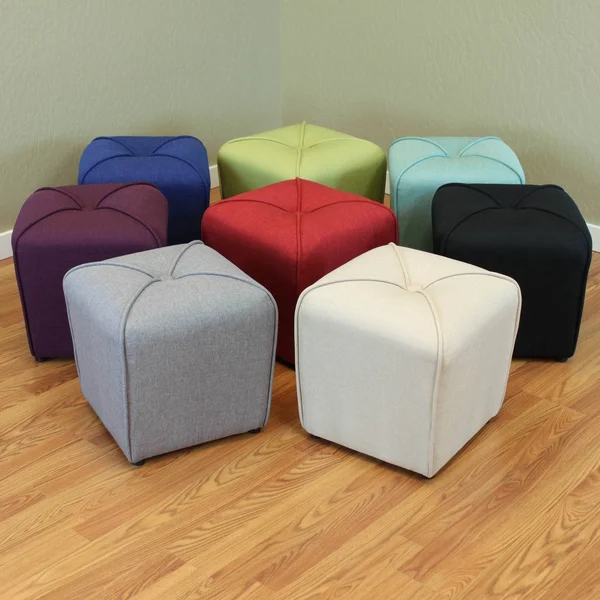 Monsoon Sopri Upholstered Ottoman, Green Apple