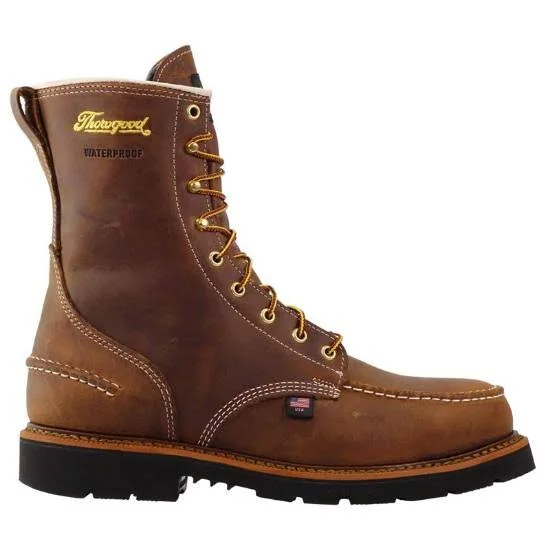 Men's Thorogood 1957 Series 8x22 Moc Toe Work Boot, Waterproof Crazyhorse, 9.5, D